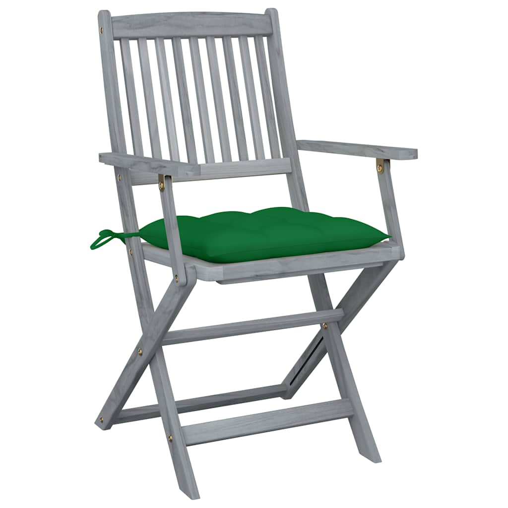 Vidaxl tuinstoelen 4 st inklapbaar met kussens massief acaciahout