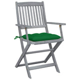 Vidaxl tuinstoelen 4 st inklapbaar met kussens massief acaciahout