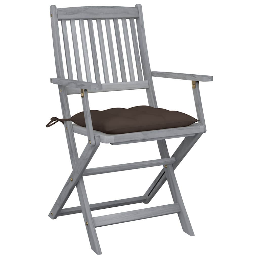 Vidaxl tuinstoelen 4 st inklapbaar met kussens massief acaciahout