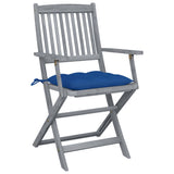 Vidaxl tuinstoelen 4 st inklapbaar met kussens massief acaciahout