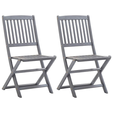 Vidaxl set van 2 klapstoelen met kussens, gemaakt van massief acaciahout.