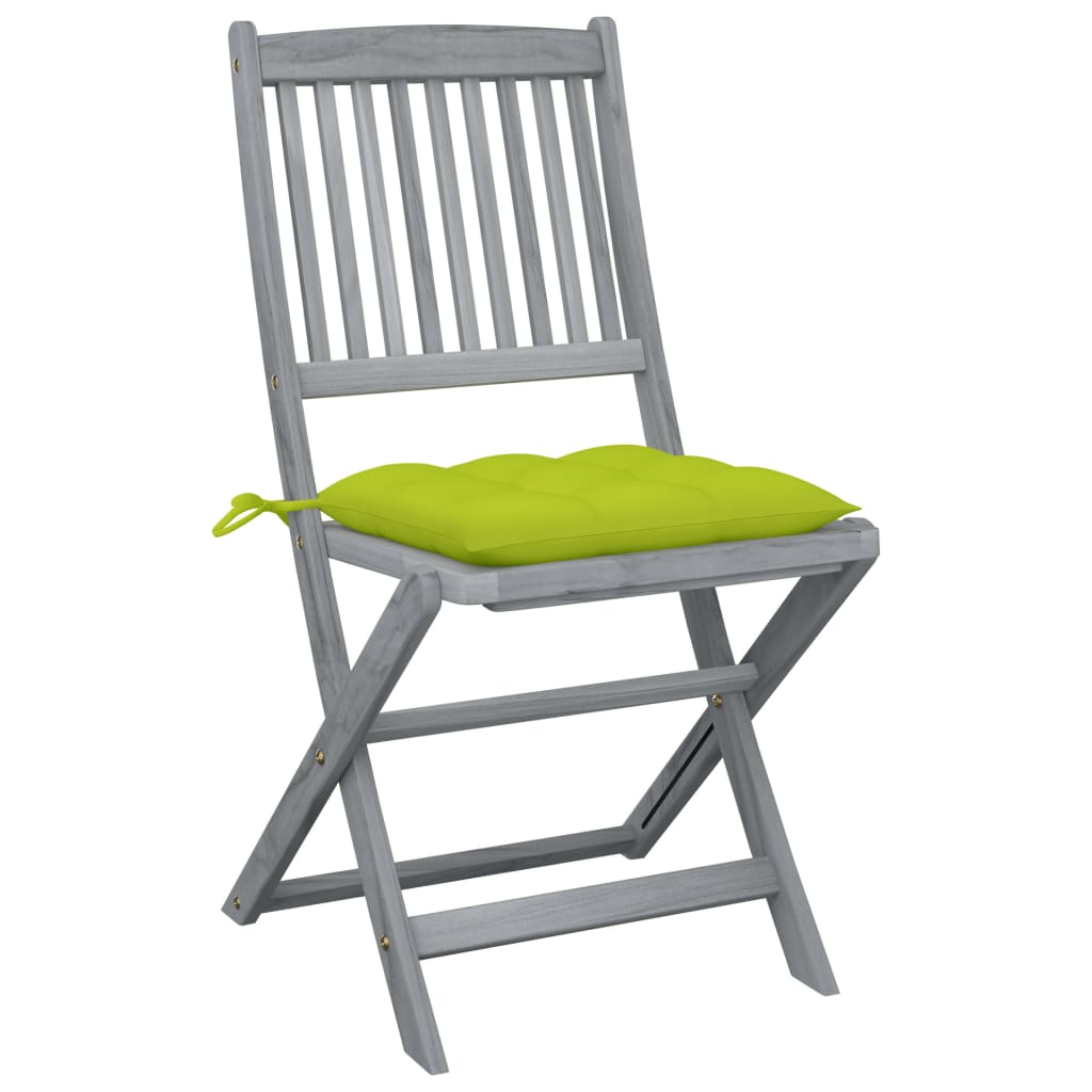 Vidaxl tuinstoelen 2 st inklapbaar met kussens massief acaciahout