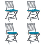 Vidaxl tuinstoelen 4 st inklapbaar met kussens massief acaciahout