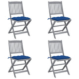 Vidaxl tuinstoelen 4 st inklapbaar met kussens massief acaciahout