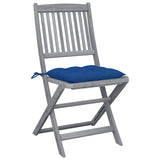 Vidaxl tuinstoelen 4 st inklapbaar met kussens massief acaciahout
