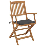 Vidaxl tuinstoelen 4 st inklapbaar met kussens massief acaciahout