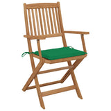 Vidaxl set van 4 klapstoelen met kussens, gemaakt van massief acaciahout.