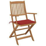 Vidaxl set van 4 klapstoelen met kussens, gemaakt van massief acaciahout.