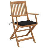 Vidaxl set van 4 klapstoelen met kussens, gemaakt van massief acaciahout.