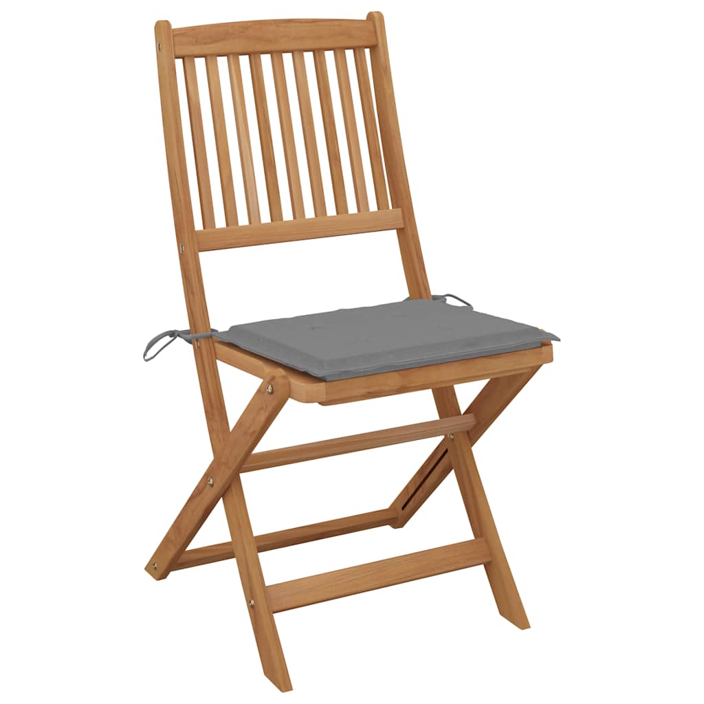 Vidaxl tuinstoelen 2 st inklapbaar met kussens massief acaciahout