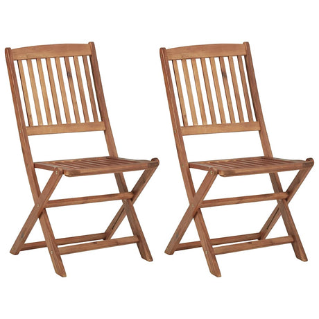 Vidaxl set van 2 klapstoelen met kussens, gemaakt van massief acaciahout.
