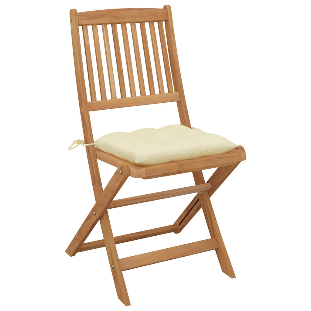 Vidaxl tuinstoelen 2 st inklapbaar met kussens massief acaciahout