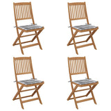 Vidaxl tuinstoelen 4 st inklapbaar met kussens massief acaciahout