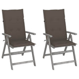Vidaxl tuinstoelen 2 st verstelbaar met kussens massief acaciahout