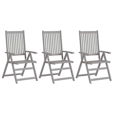Vidaxl tuinstoelen 3 st verstelbaar met kussens massief acaciahout