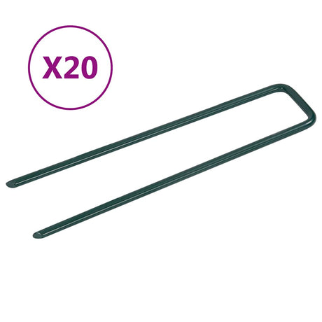 Vidaxl künstliche Grasstifte 20 pc U-förmiges Eisen
