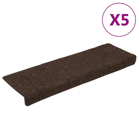 Vidaxl Treppenmatten Selbstadhäsiv 15 Teile 65x21x4 cm braune rechteckige Kante