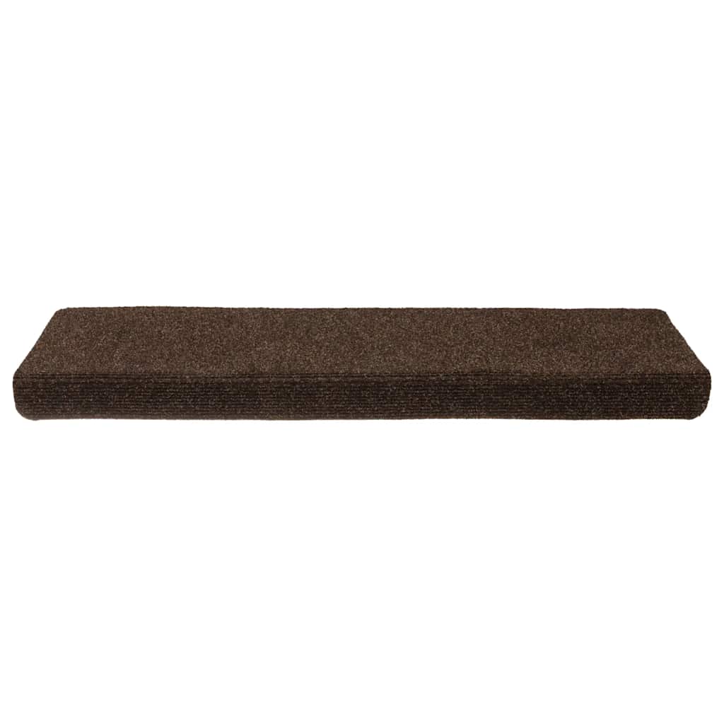 Vidaxl Treppenmatten Selbstadhäsiv 15 Teile 65x21x4 cm braune rechteckige Kante