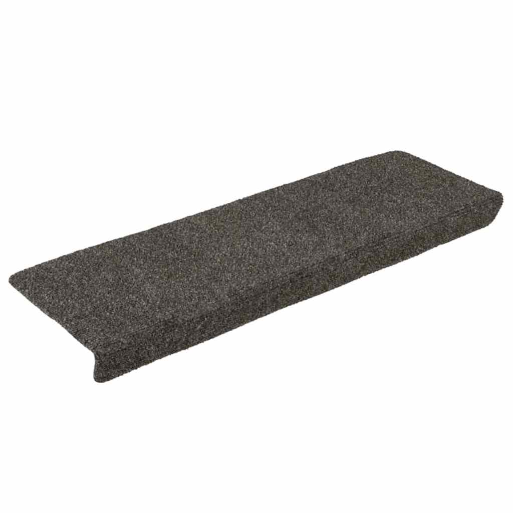 Vidaxl -Treppenmatten Selbstadhäsiv 15 Teile 65x21x4 cm Anthrazit -Rechteckkante
