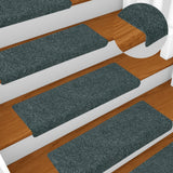 Vidaxl Treppenmatten Selbstadhäsiv 15 Teile 65x21x4 cm grüne rechteckige Kante