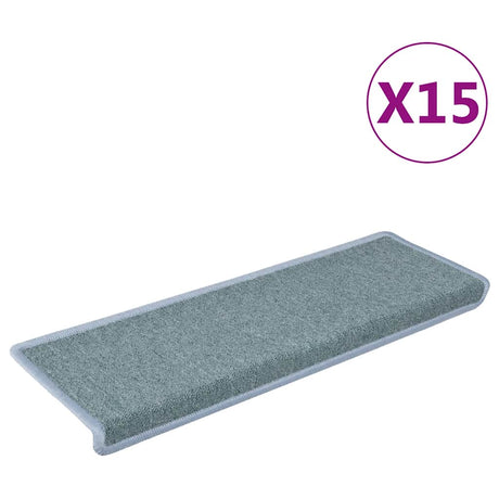 VIDAXL -Treppenmatten 15 ST 65x21x4 cm seeblaue rechteckige Kante