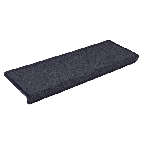 Vidaxl -Treppenmatten 15 ST 65x21x4 cm dunkelgrau und blau mit rechteckiger Rand
