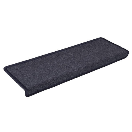 Vidaxl -Treppenmatten 15 ST 65x21x4 cm dunkelgrau und blau mit rechteckiger Rand