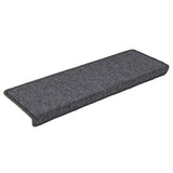 Vidaxl -Treppenmatten 15 ST 65x21x4 cm grau und schwarz