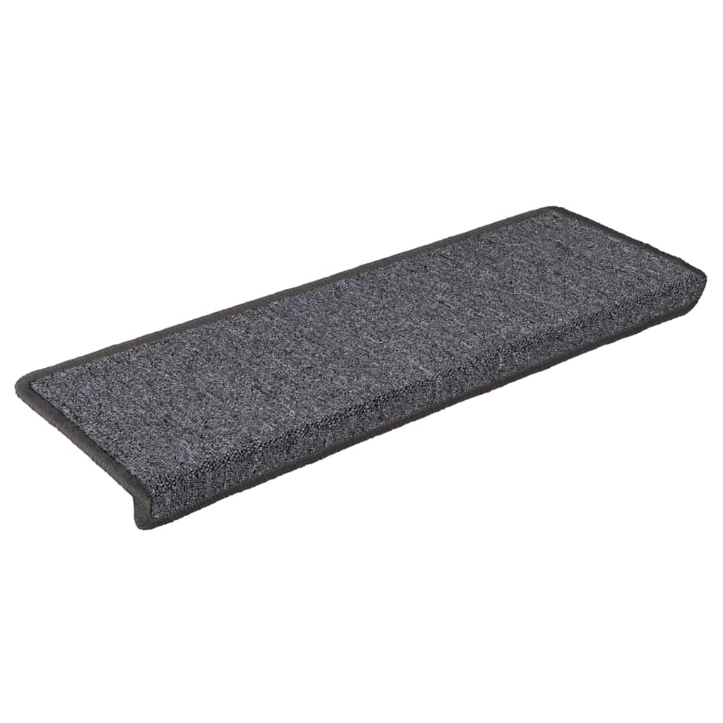 Vidaxxl Stufenmatten 15 Stück 65x21x4 cm dunkelgrau rechteckiger Rand