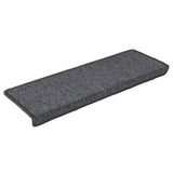 Vidaxxl Stufenmatten 15 Stück 65x21x4 cm dunkelgrau rechteckiger Rand