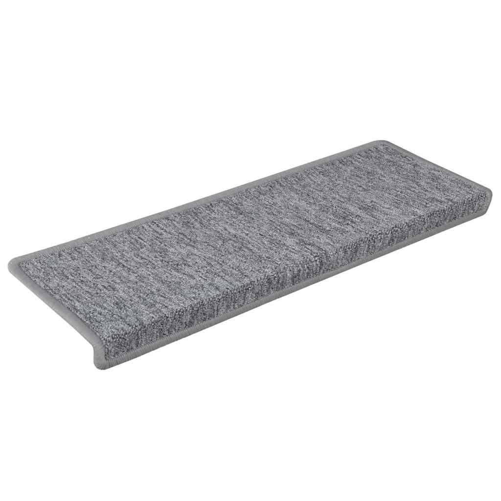 VidaXL Stufenmatten 15 Stück 65x21x4 cm hellgrau mit rechteckigem Rand