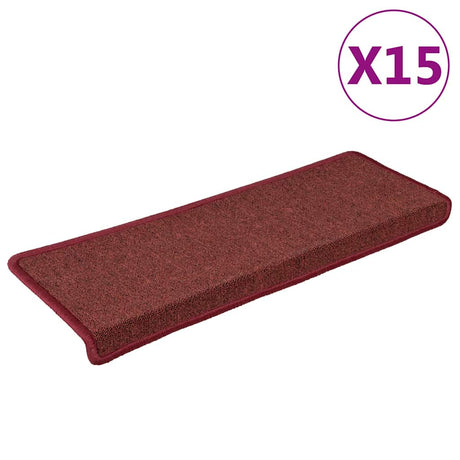 Vidaxx Stufenmatten 15 Stück 65x21x4 cm weinrot mit rechteckigem Rand