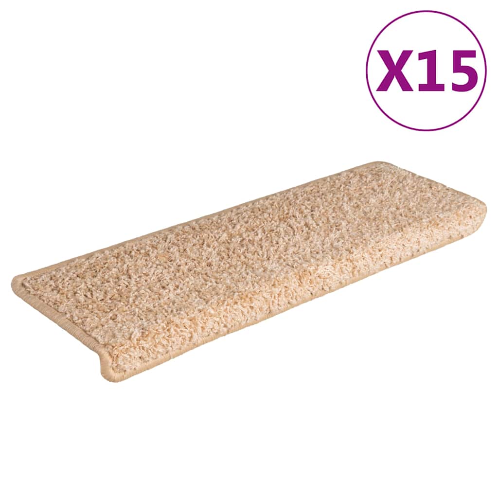 VidaXL Stufenmatten 15 Stück 65x21x4 cm Gold rechteckiger Rand
