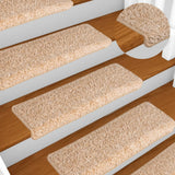 Vidaxl -Treppenmatten 15 ST 65x21x4 cm Goldfarbe