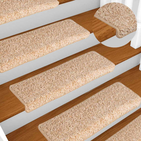 VidaXL Stufenmatten 15 Stück 65x21x4 cm Gold rechteckiger Rand
