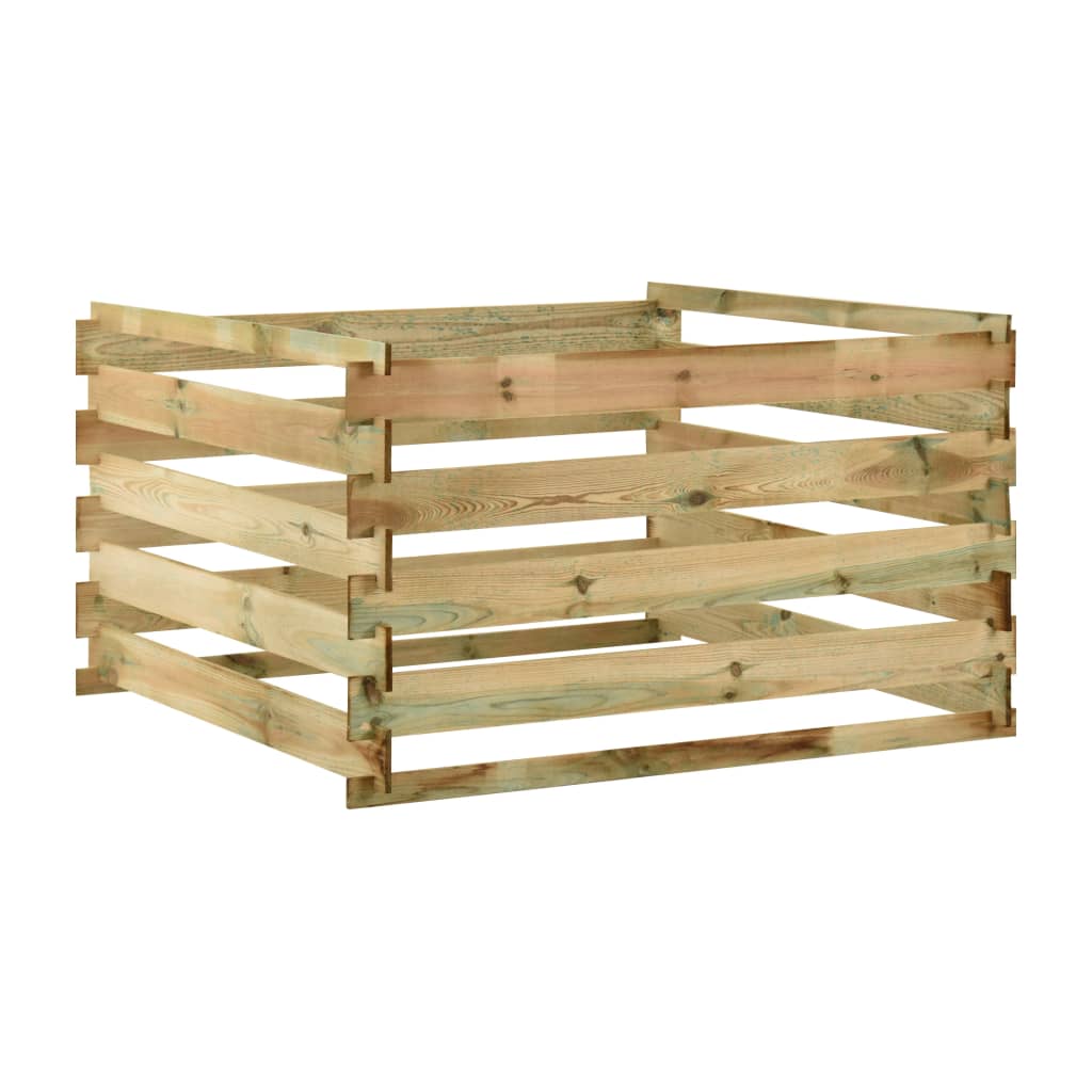 VIDAXL Gartenkompost -Mülleimer Gelat 120x120x70 cm imprägniertes Kiefernholz