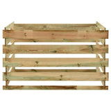 VIDAXL Gartenkompost -Mülleimer Gelat 120x120x70 cm imprägniertes Kiefernholz