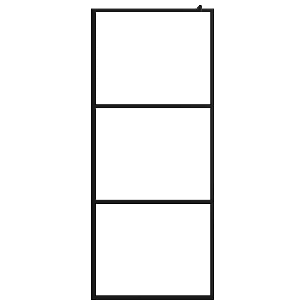 Vidaxl begehete Duschwand transparent 80x195 cm ESG Glas schwarz