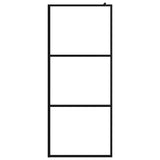Vidaxl begehete Duschwand transparent 80x195 cm ESG Glas schwarz