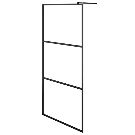 Vidaxl begehete Duschwand transparent 90x195 cm ESG Glas schwarz