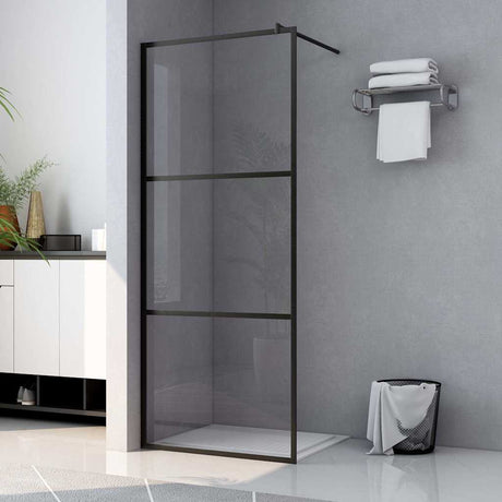 Vidaxl begehete Duschwand transparent 90x195 cm ESG Glas schwarz