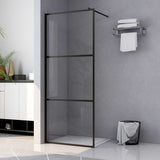 Vidaxl begehete Duschwand transparent 90x195 cm ESG Glas schwarz