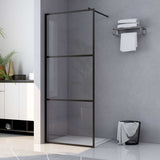 Vidaxl begehete Duschwand transparent 115x195 cm ESG Glas schwarz