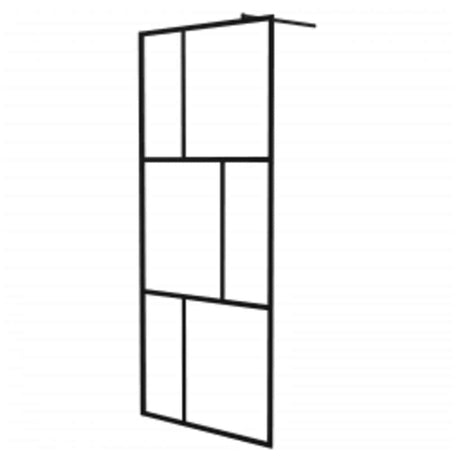 Vidaxl Walk -in Duschwand 90x195 cm gehärtetes Glas schwarz