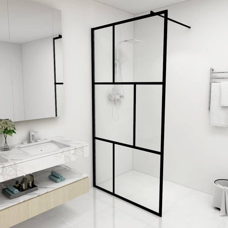 Vidaxl Walk -in Duschwand 100x195 cm terminiertes Glas schwarz