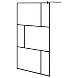 Vidaxl Walk -in Duschwand 115x195 cm gehärtetes Glas schwarz