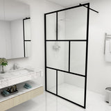 Vidaxl Walk -in Duschwand 115x195 cm gehärtetes Glas schwarz