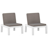 Vidaxl loungestoelen 2 st met kussens kunststof wit