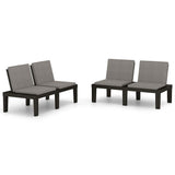 Vidaxl loungebanken 2 st met kussens kunststof grijs