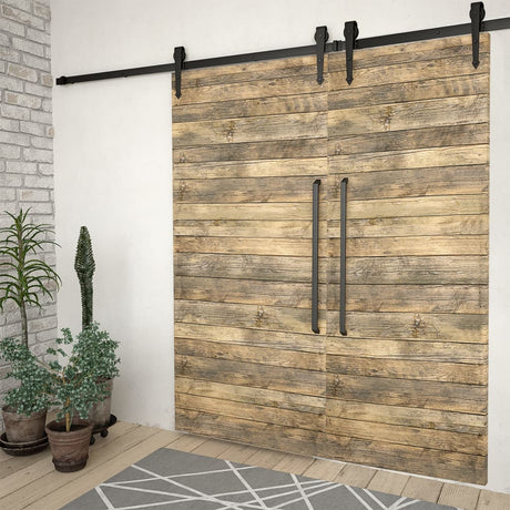Vidaxx Beschlagsets für Schiebetüren 2-tlg. 200 cm Stahl schwarz
